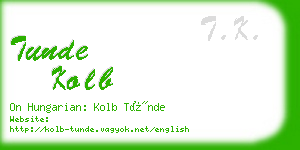 tunde kolb business card